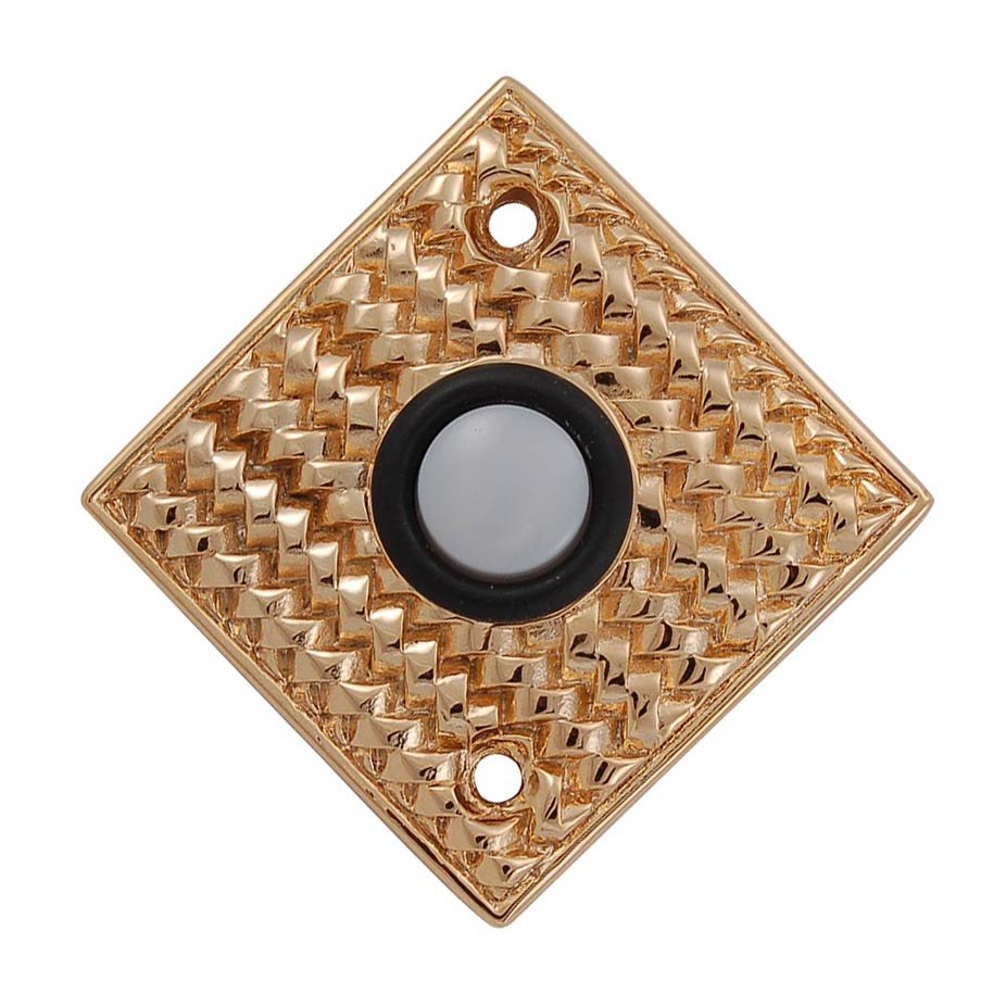 Vicenza Hardware Door Bells Collection Cestino Weave Design in Polished Gold