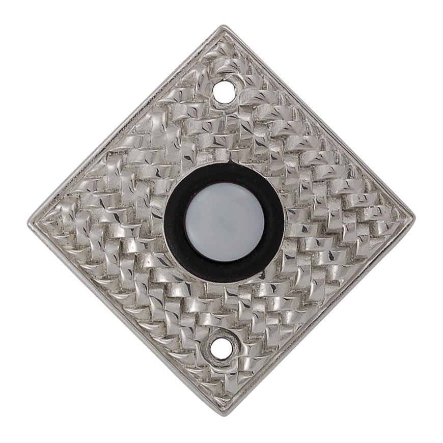 Vicenza Hardware Door Bells Collection Cestino Weave Design in Polished Silver