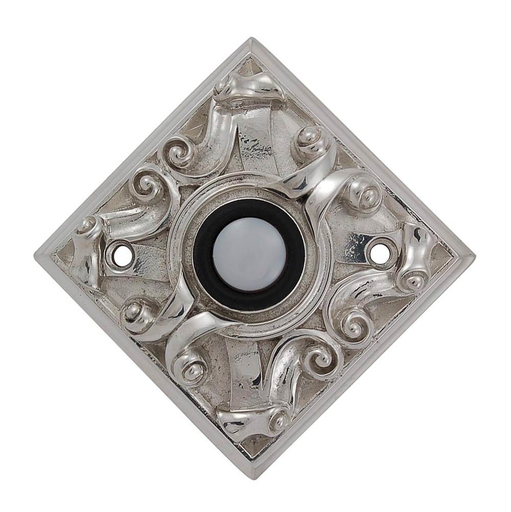 Vicenza Hardware Diamond Sforza Ornate Design in Polished Silver