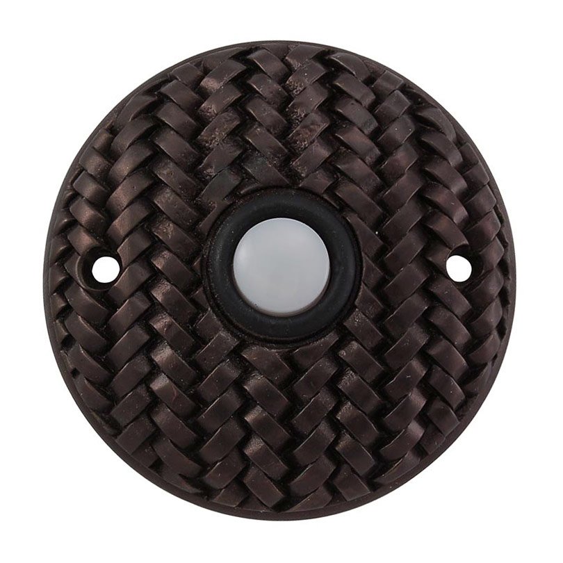 Vicenza Hardware Door Bells Collection Round Cestino Weave Design in Oil Rubbed Bronze