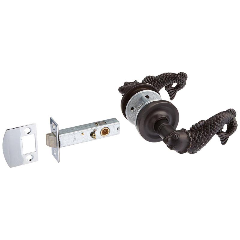 Vicenza Hardware Privacy Pollino Right Handed Door Lever in Oil Rubbed Bronze