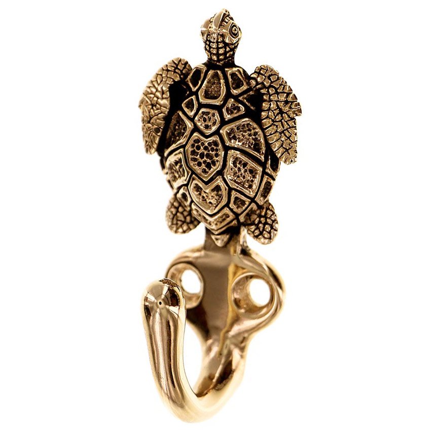 Vicenza Hardware Turtle Pollino Hook in Antique Gold