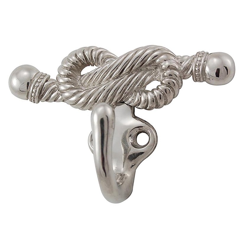 Vicenza Hardware Twisted Equestre Rope Hook in Polished Nickel
