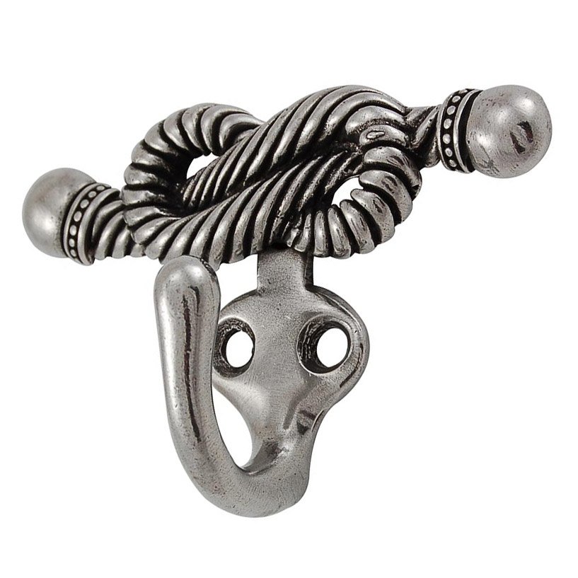 Vicenza Hardware Twisted Equestre Rope Hook in Vintage Pewter