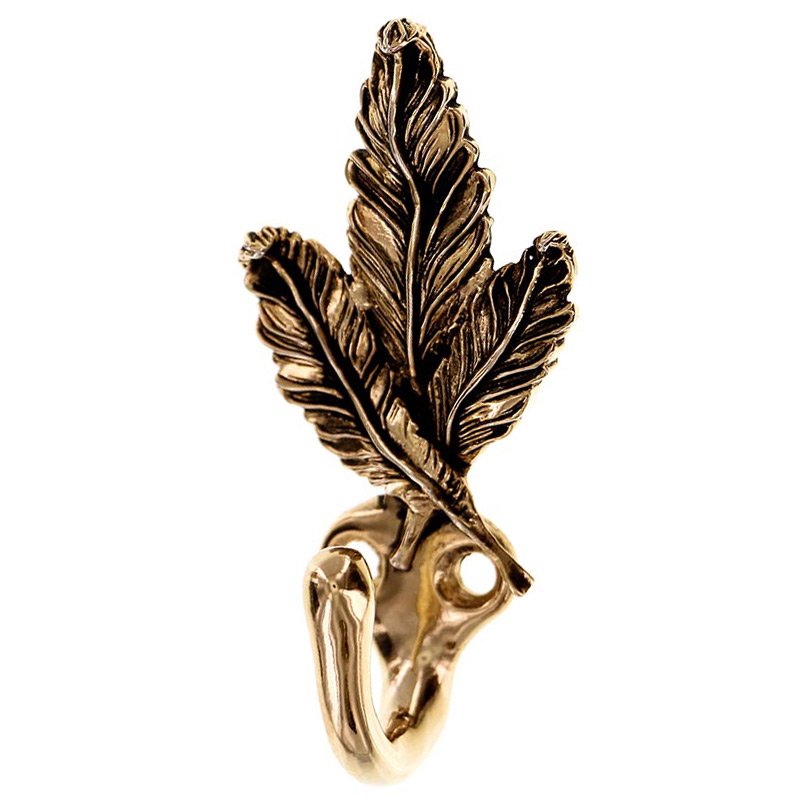 Vicenza Hardware Carlotta Leaf Hook in Antique Gold