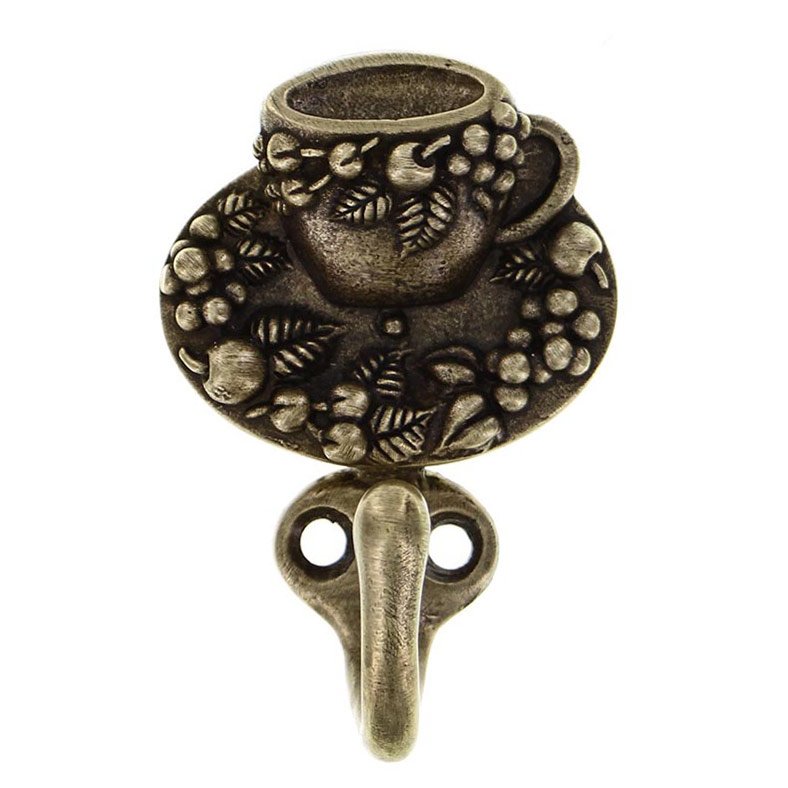 Vicenza Hardware Teacup Tazza Hook in Antique Brass