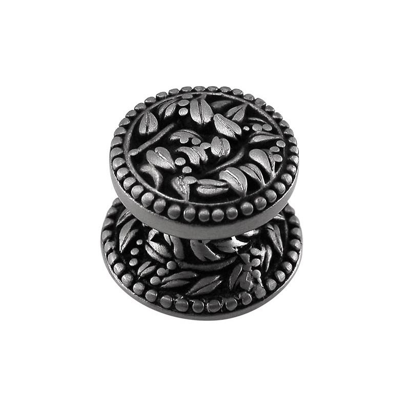 Vicenza Hardware Small Floral Knob 1" in Antique Nickel
