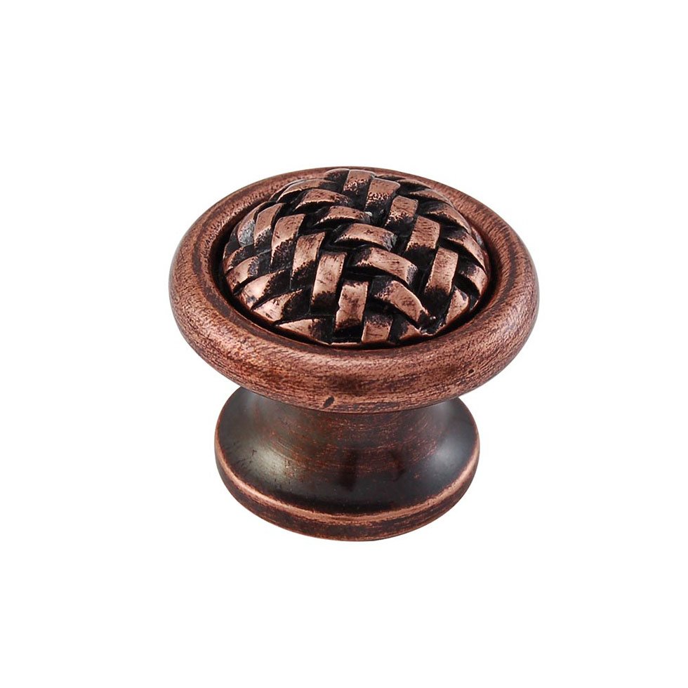 Vicenza Hardware Braided Large Round Knob 1 1/4" in Antique Copper