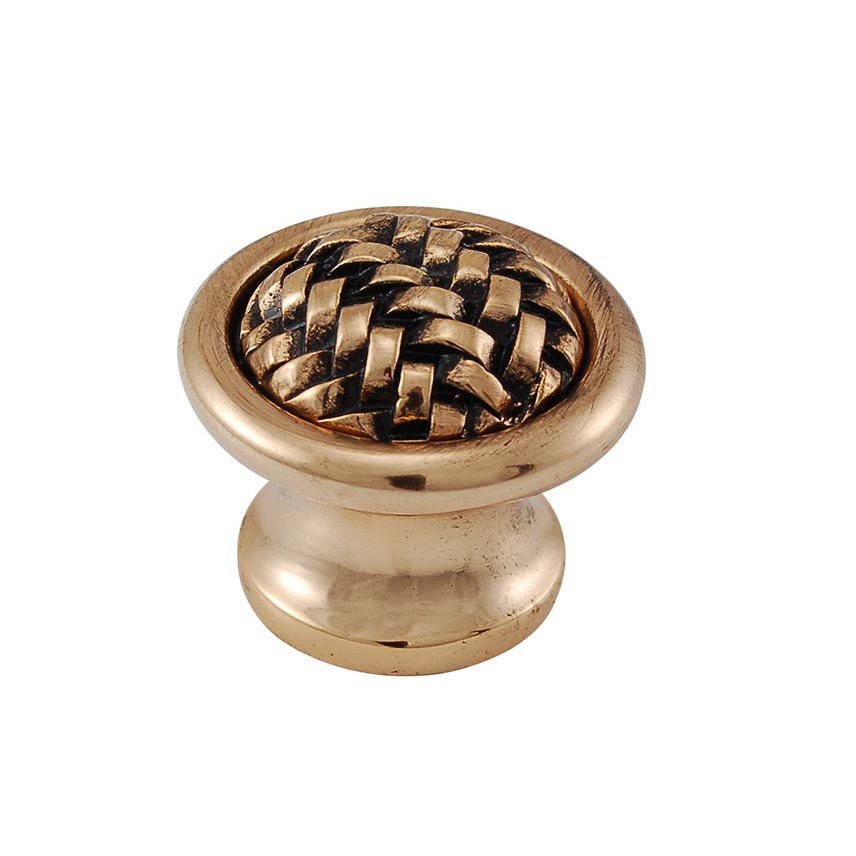 Vicenza Hardware Braided Large Round Knob 1 1/4" in Antique Gold