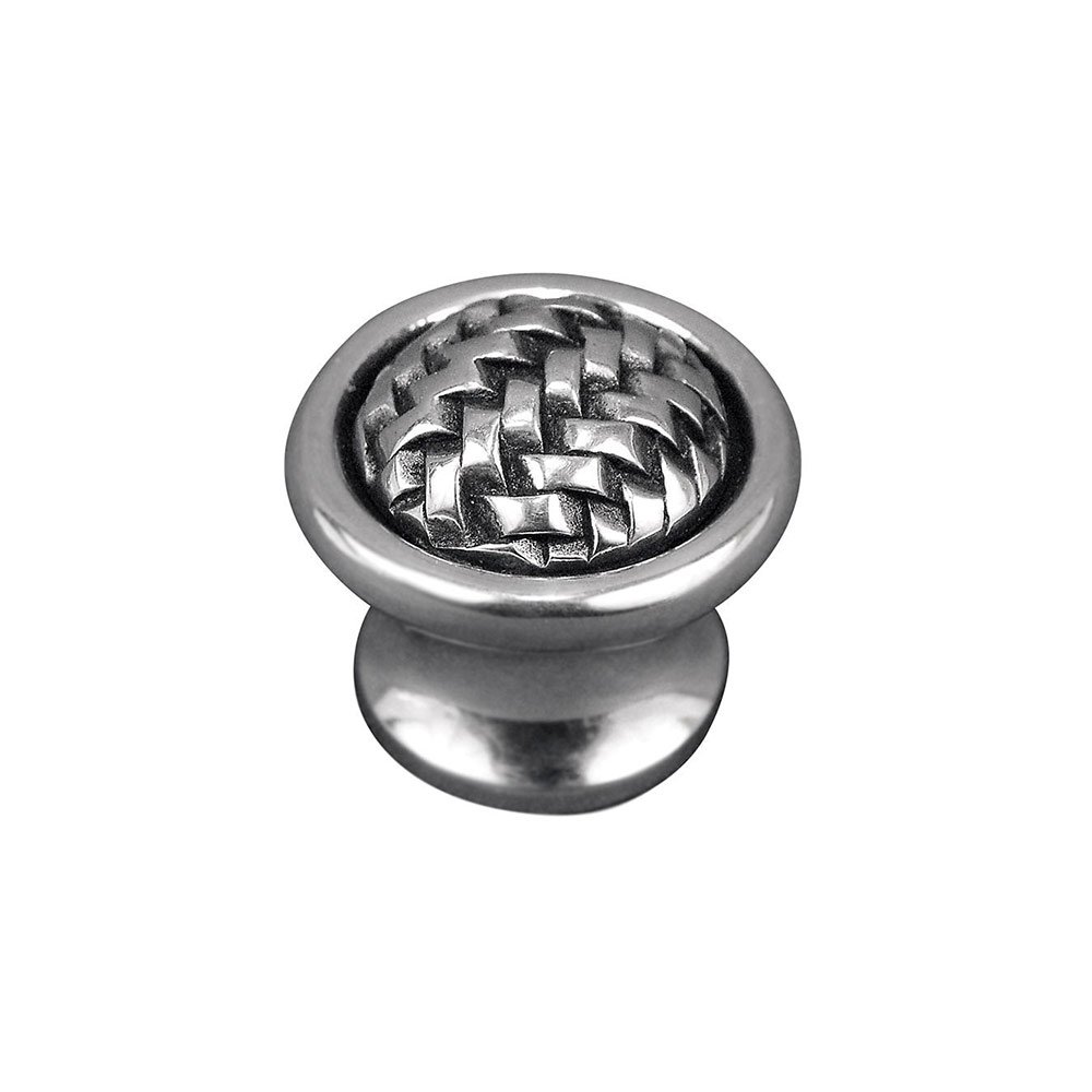 Vicenza Hardware Braided Large Round Knob 1 1/4" in Antique Silver