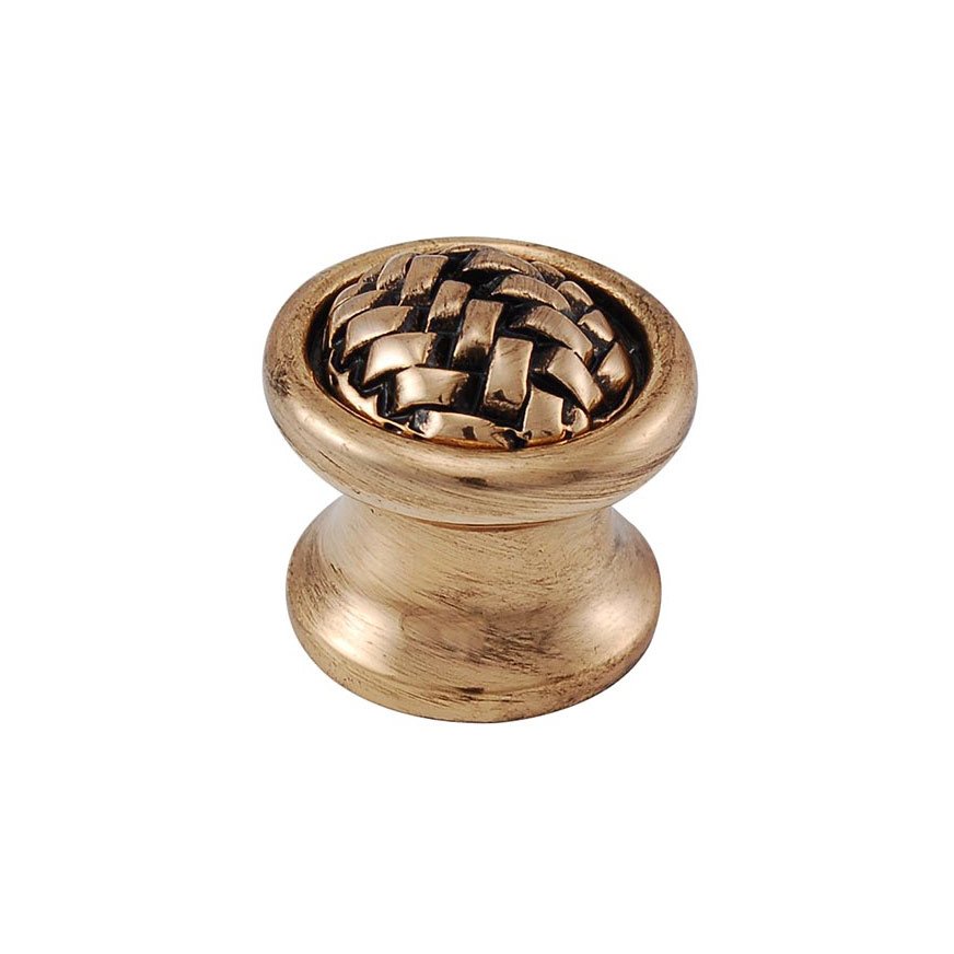 Vicenza Hardware Braided Small Round Knob 1" in Antique Gold
