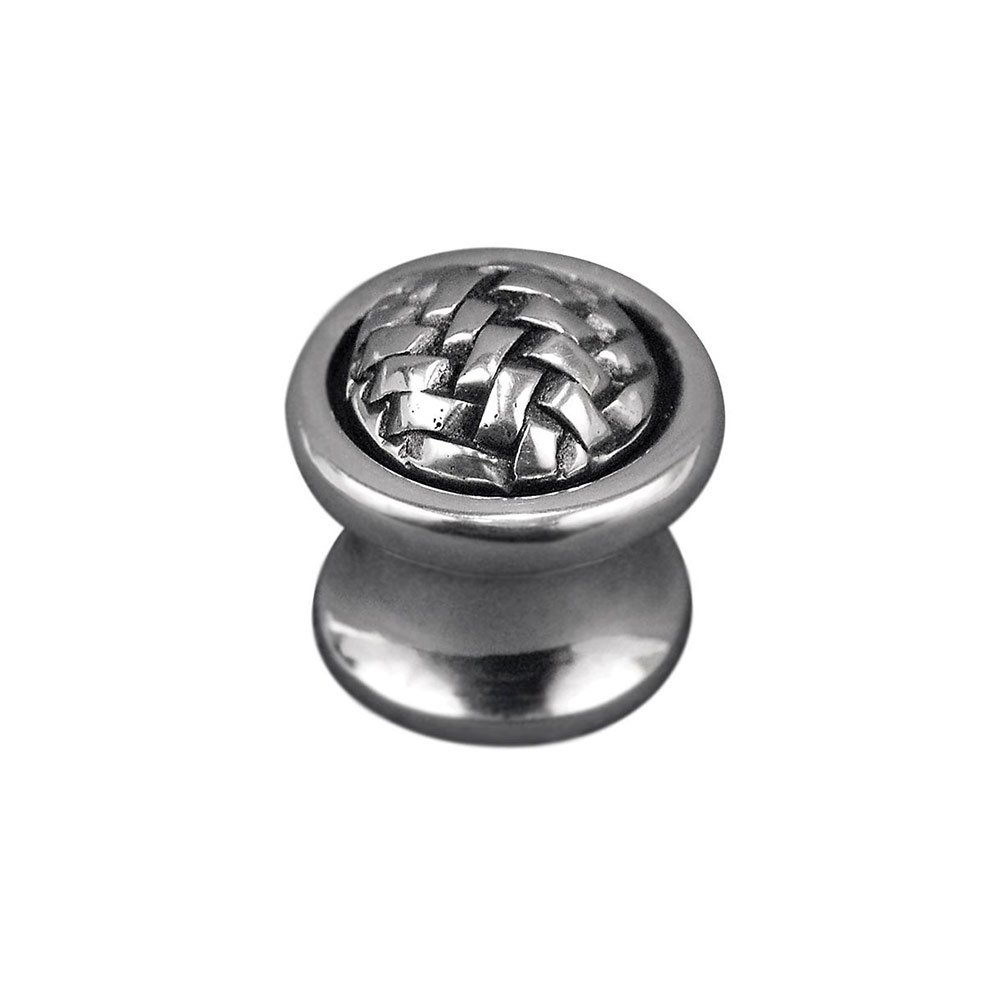 Vicenza Hardware Braided Small Round Knob 1" in Antique Silver