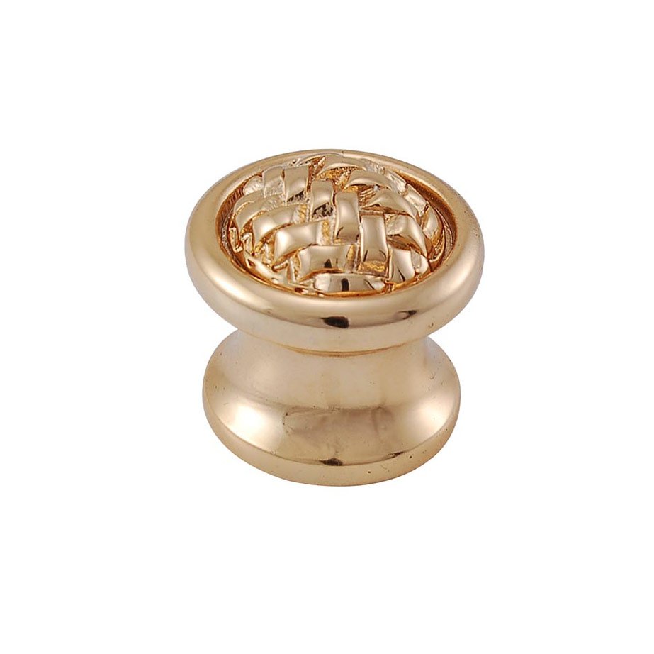 Vicenza Hardware Braided Small Round Knob 1" in Polished Gold