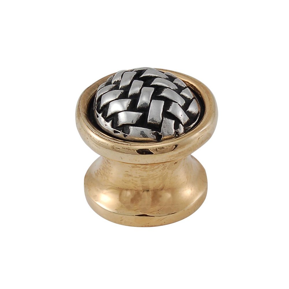 Vicenza Hardware Braided Small Two Tone Knob 1" in Silver And Gold