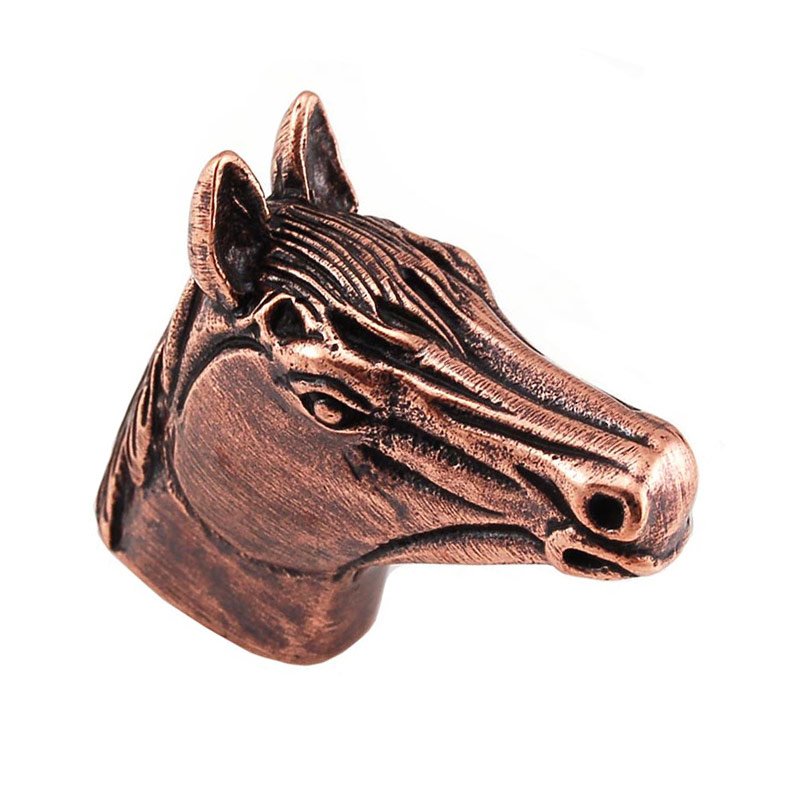Vicenza Hardware Large Horse Head Knob in Antique Copper