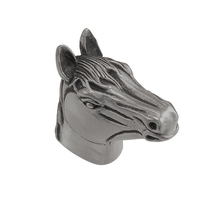 Vicenza Hardware Large Horse Head Knob in Antique Nickel