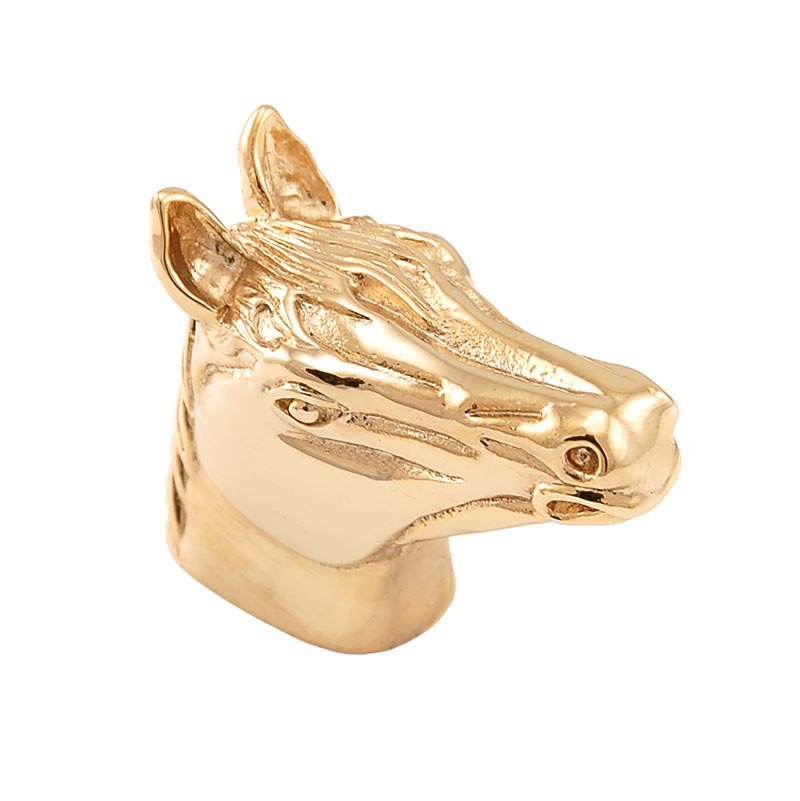 Vicenza Hardware Large Horse Head Knob in Polished Gold