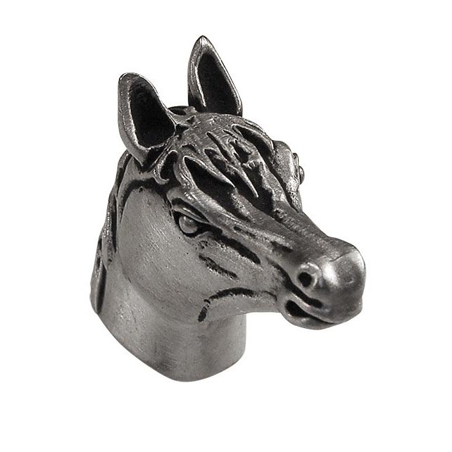 Vicenza Hardware Small Horse Head Knob in Antique Nickel