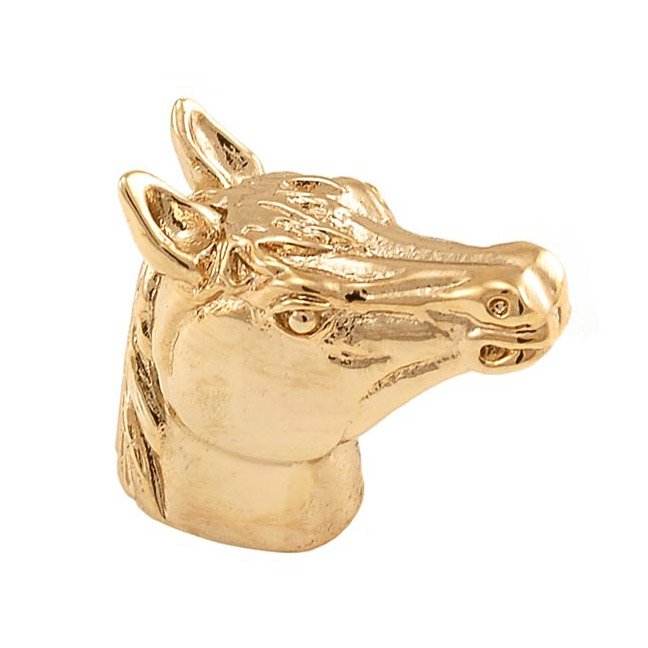 Vicenza Hardware Small Horse Head Knob in Polished Gold