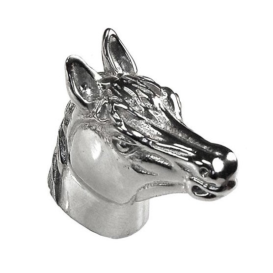 Vicenza Hardware Small Horse Head Knob in Polished Nickel