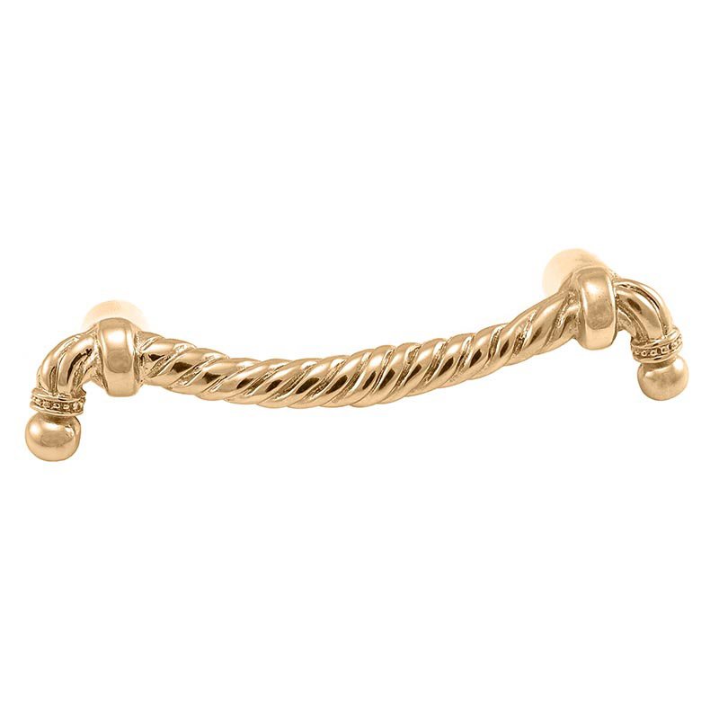 Vicenza Hardware Twisted Rope Handle - 76mm in Polished Gold