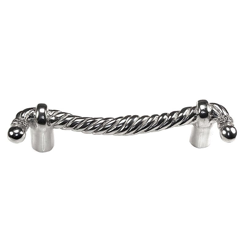 Vicenza Hardware Twisted Rope Handle - 76mm in Polished Nickel