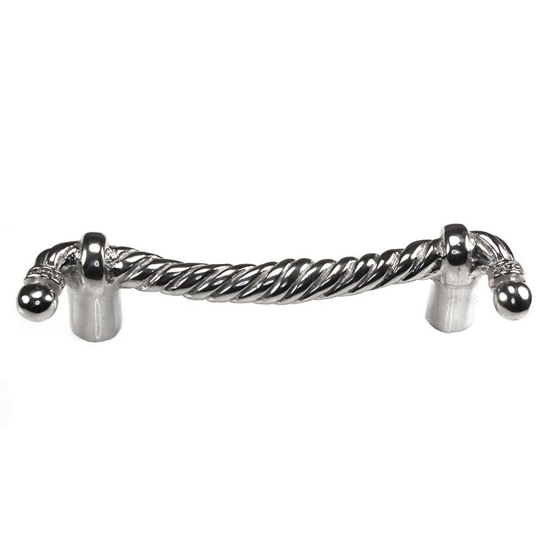 Vicenza Hardware Twisted Rope Handle - 76mm in Polished Silver