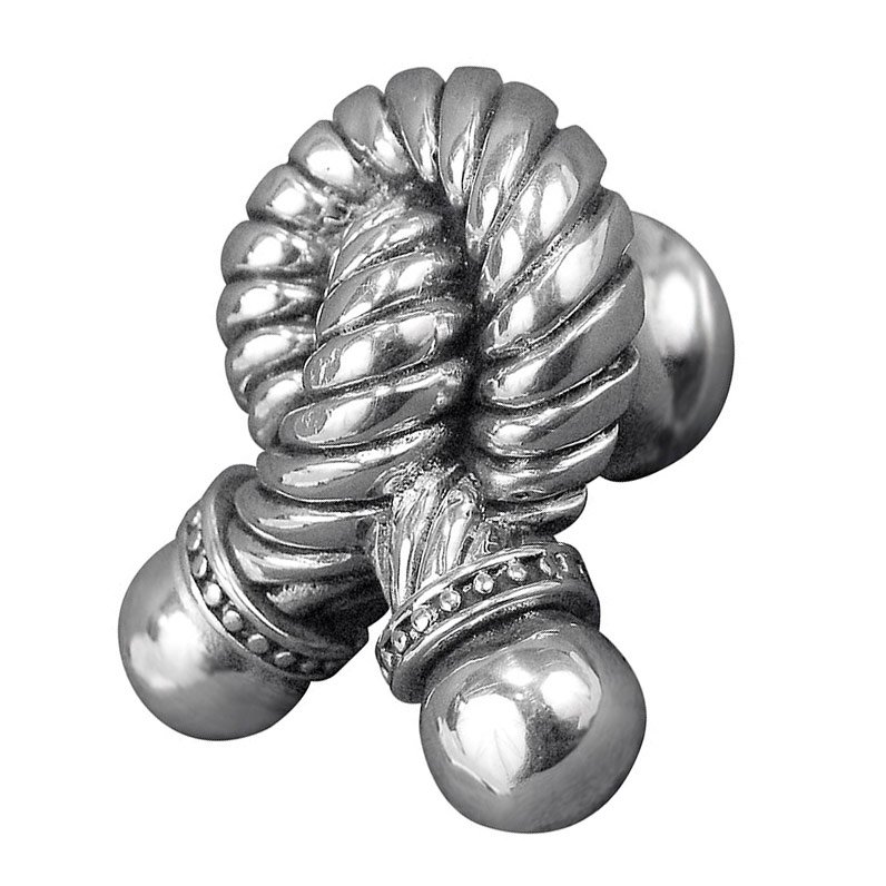 Vicenza Hardware Large Twisted Rope Knob in Antique Silver