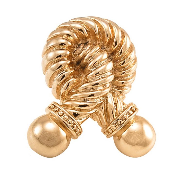 Vicenza Hardware Large Twisted Rope Knob in Polished Gold