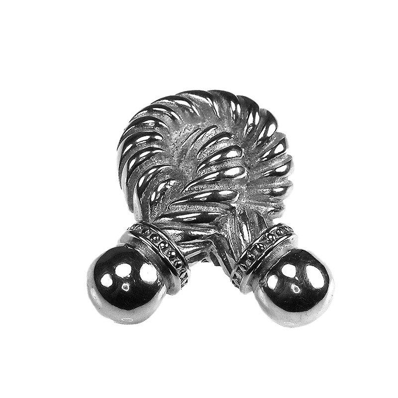 Vicenza Hardware Large Twisted Rope Knob in Polished Silver