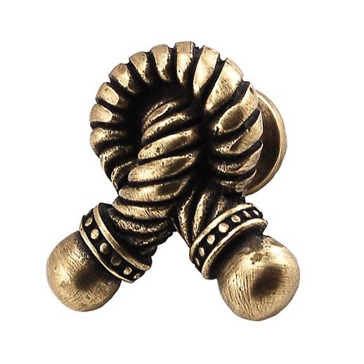Vicenza Hardware Small Twisted Rope Knob in Antique Brass