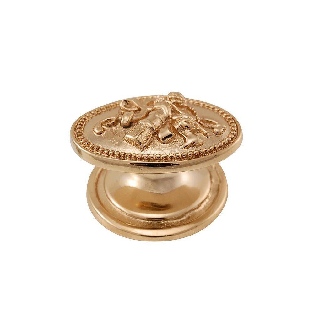 Vicenza Hardware Oval Trim & Tassel Knob in Polished Gold
