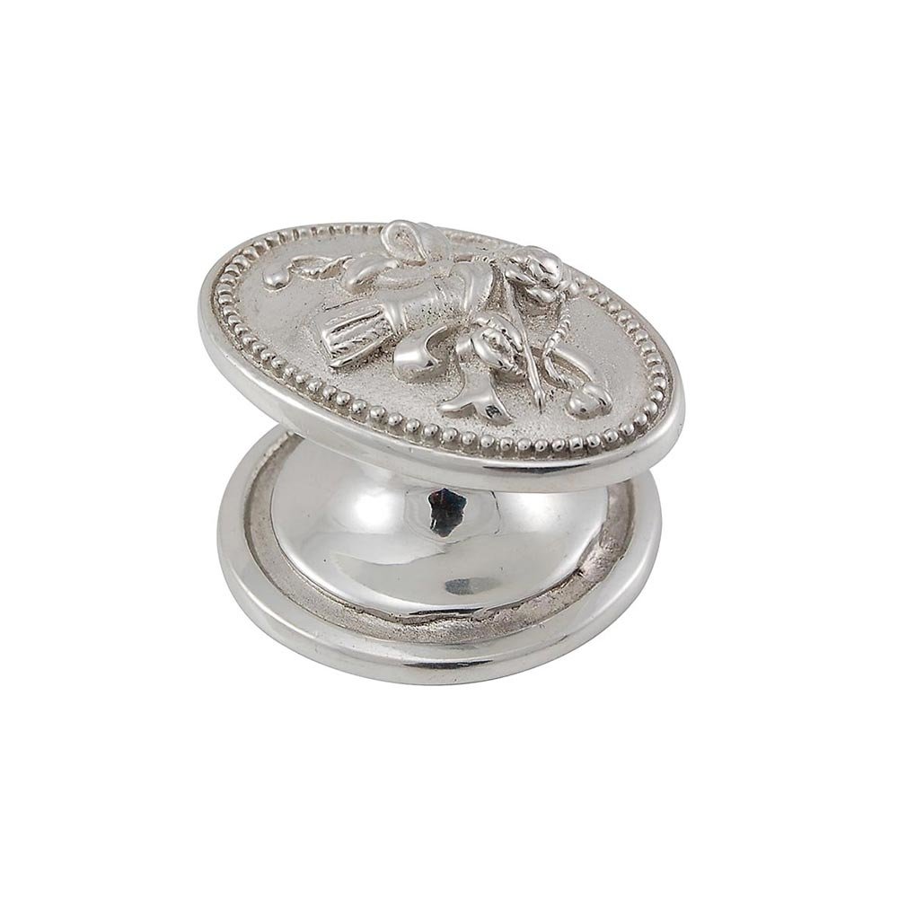 Vicenza Hardware Oval Trim & Tassel Knob in Polished Nickel