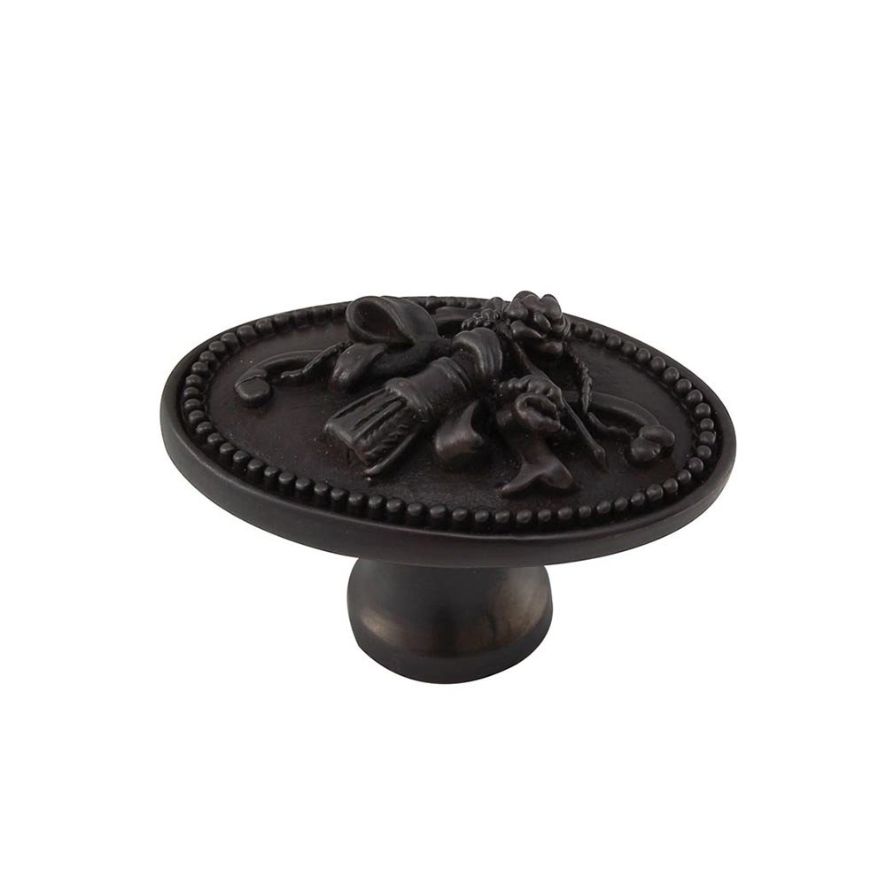 Vicenza Hardware Oval Knob with Small Base in Oil Rubbed Bronze