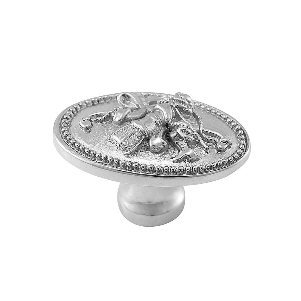 Vicenza Hardware Oval Knob with Small Base in Polished Nickel