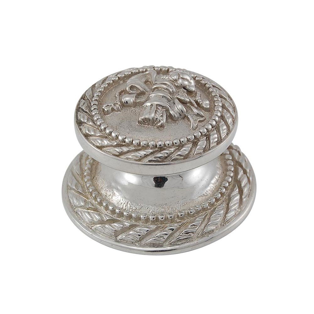 Vicenza Hardware Round Bouquet Knob in Polished Silver
