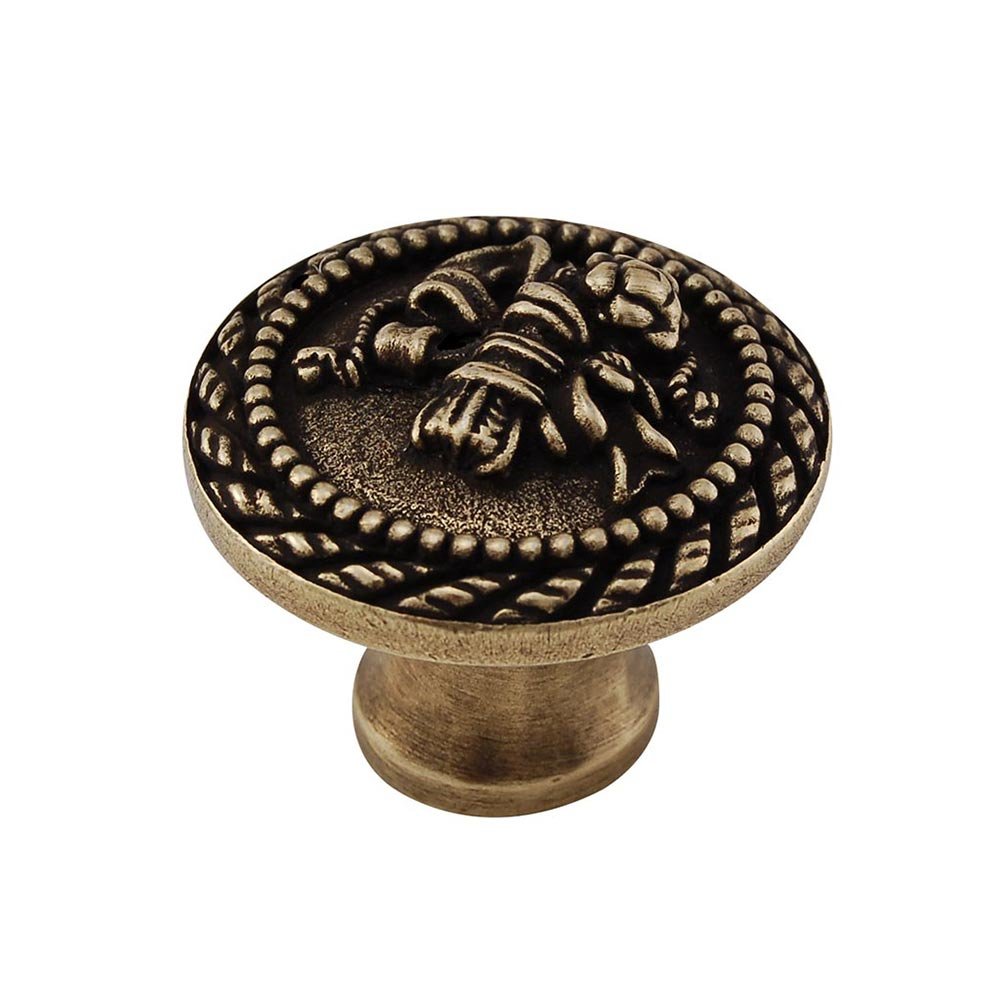 Vicenza Hardware 1 1/4" Classical Knob with Small Base in Antique Brass