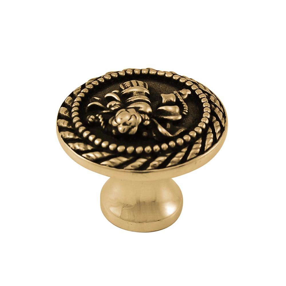 Vicenza Hardware 1 1/4" Classical Knob with Small Base in Antique Gold