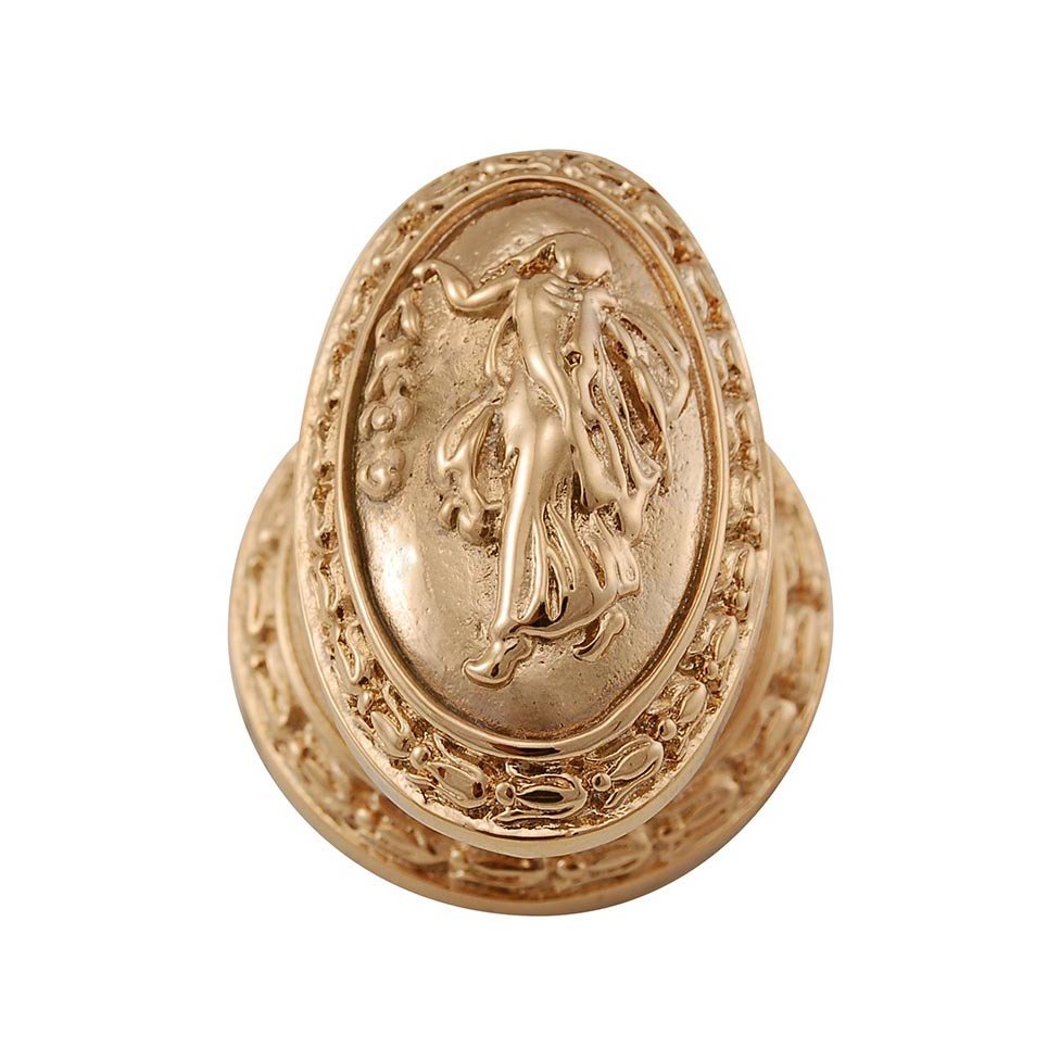 Vicenza Hardware Oval Walking Lady Knob in Polished Gold