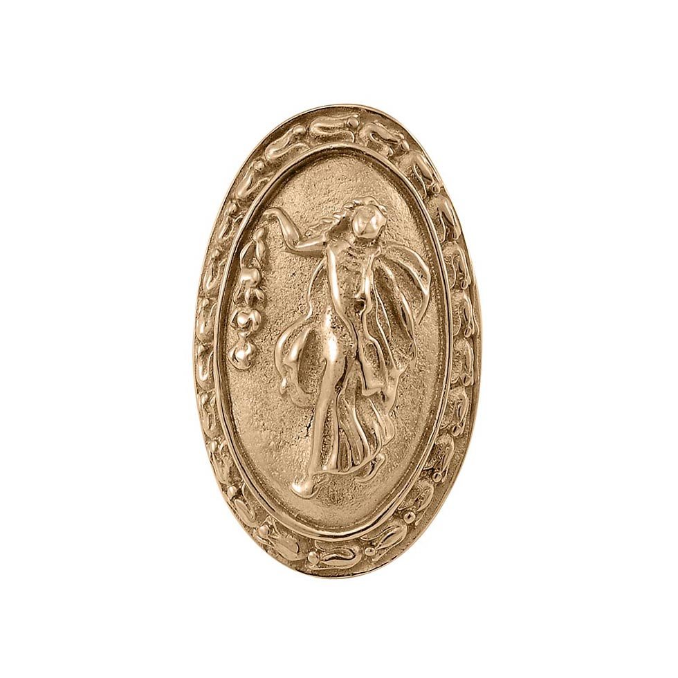 Vicenza Hardware Oval Woman Knob with Small Base in Polished Gold