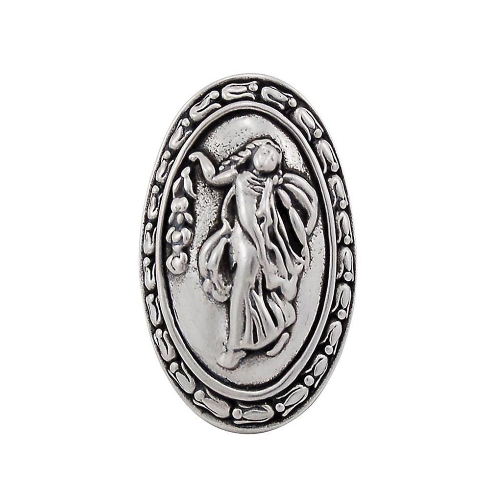 Vicenza Hardware Oval Woman Knob with Small Base in Vintage Pewter