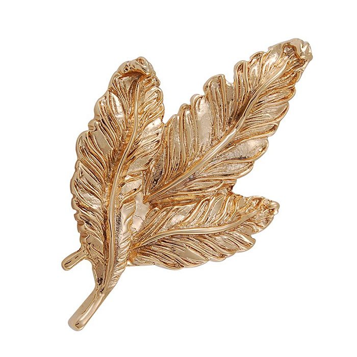 Vicenza Hardware Large Leaf Knob in Polished Gold