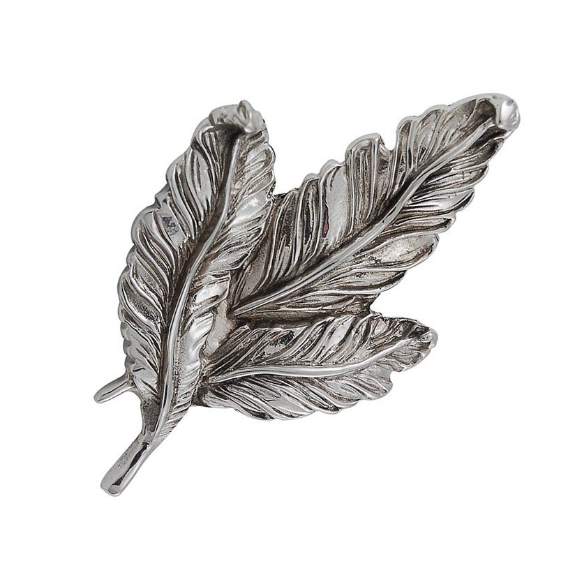 Vicenza Hardware Large Leaf Knob in Polished Silver