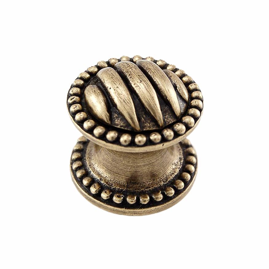 Vicenza Hardware Large Ribbed Knob 1 1/4" in Antique Brass
