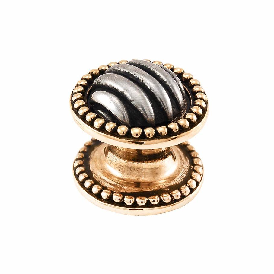 Vicenza Hardware Large Ribbed Knob 1 1/4" in Two Tone