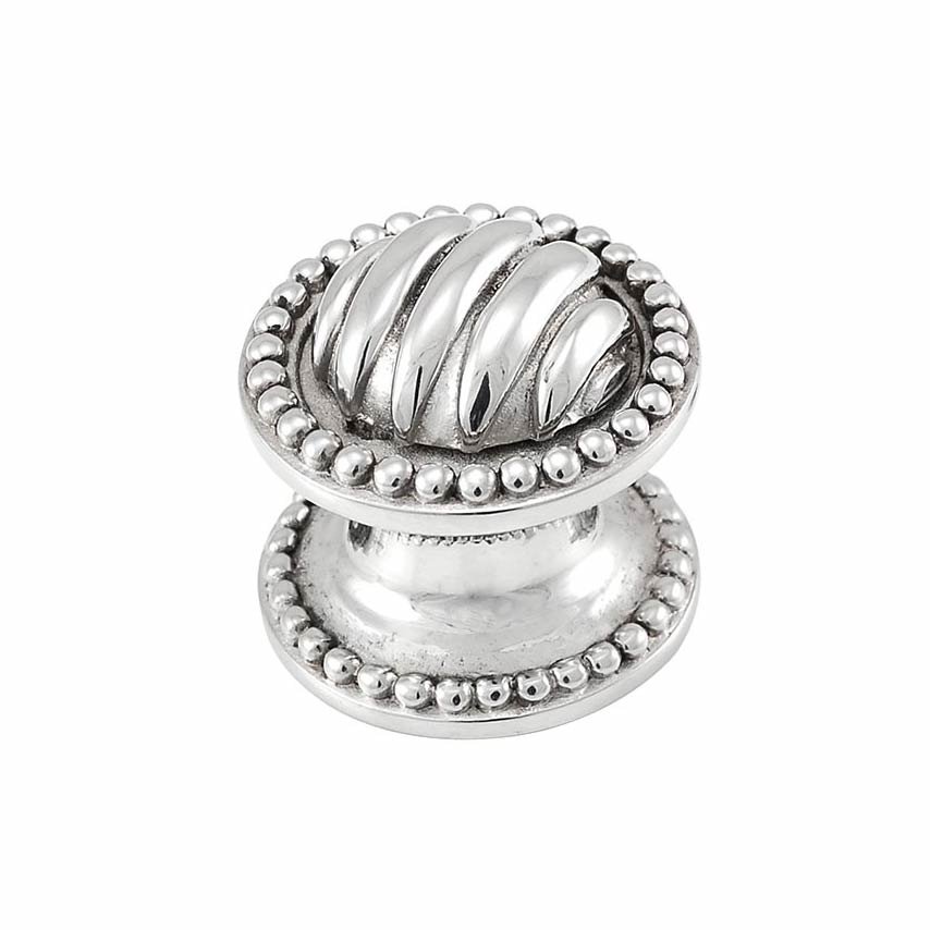 Vicenza Hardware Small Ribbed Knob 1" in Polished Silver