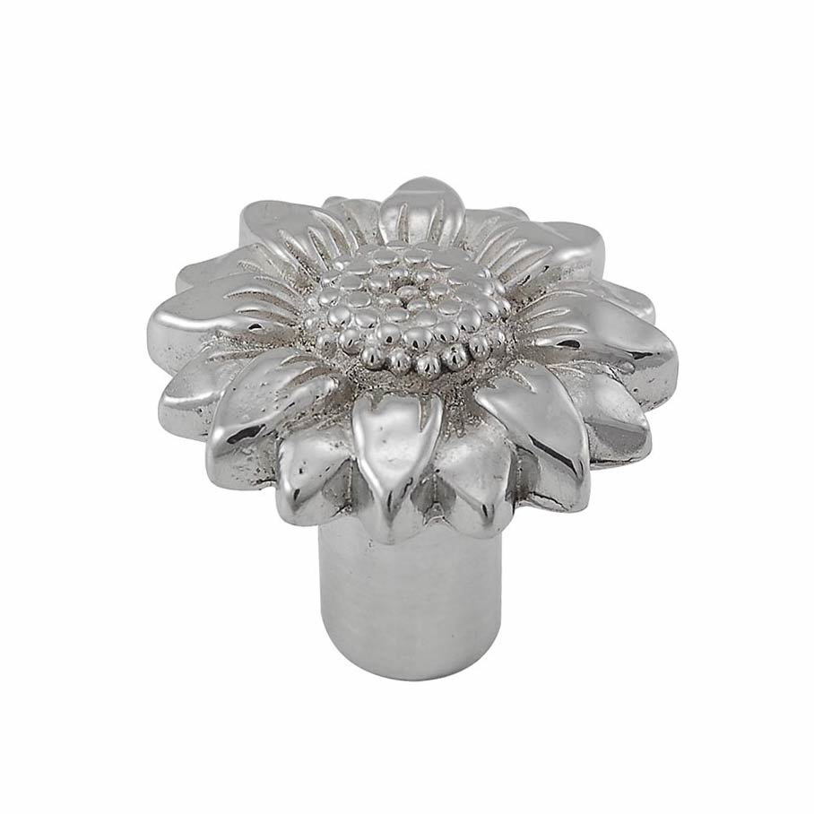 Vicenza Hardware Large Sunflower Knob 1 1/8" in Polished Silver