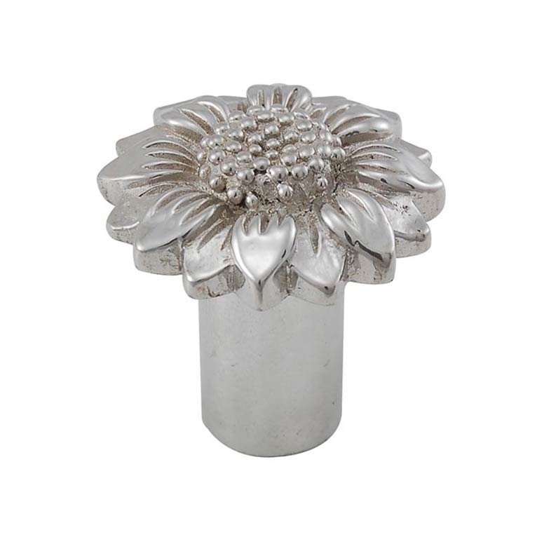 Vicenza Hardware Small Sunflower Knob 1" in Polished Silver