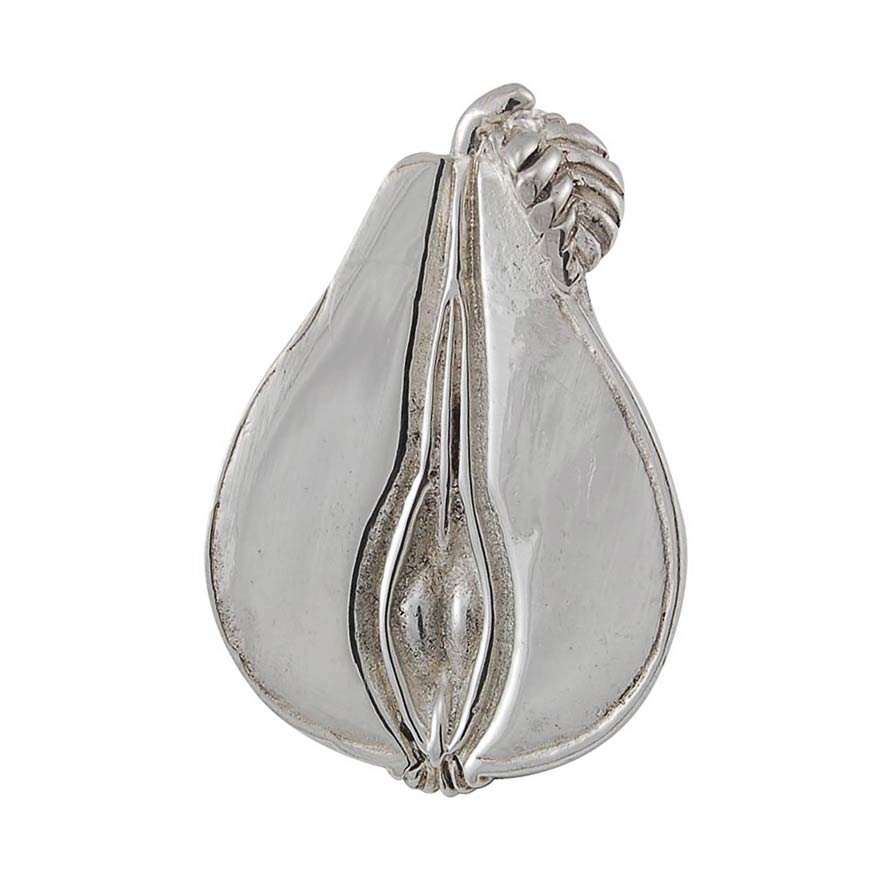 Vicenza Hardware Sliced Pear Knob in Polished Silver