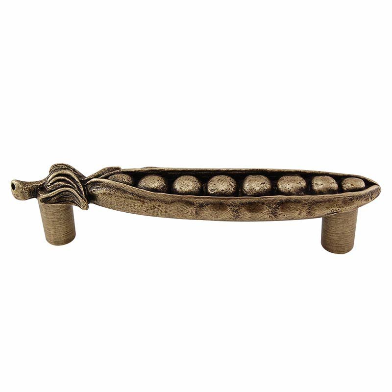 Vicenza Hardware Pea Pod Handle 76mm in Antique Brass